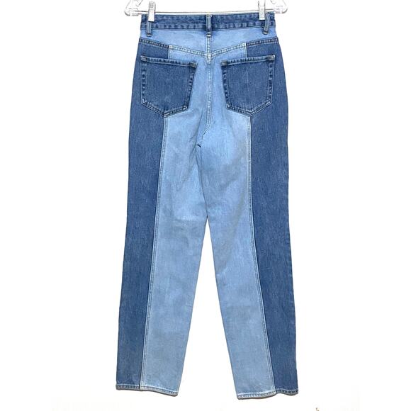 PacSun 90s Boyfriend Jeans Two Tone Color Block Blue Denim Womens 26 Cotton - Picture 2 of 8